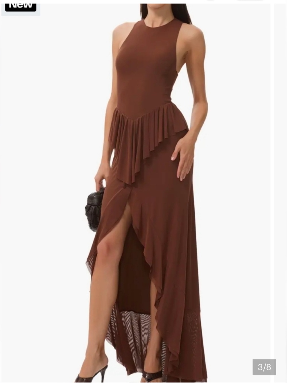 AFRM HIGH LOW RUFFLE MAXI DRESS - Picture 3 of 3